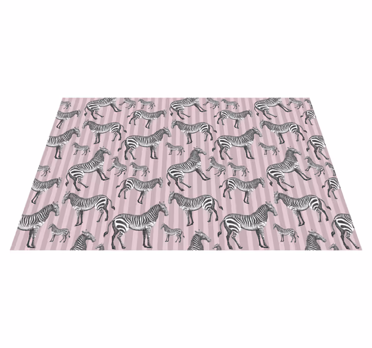 Vinyl Teppich Tiermuster gestreifte zebras - TenStickers