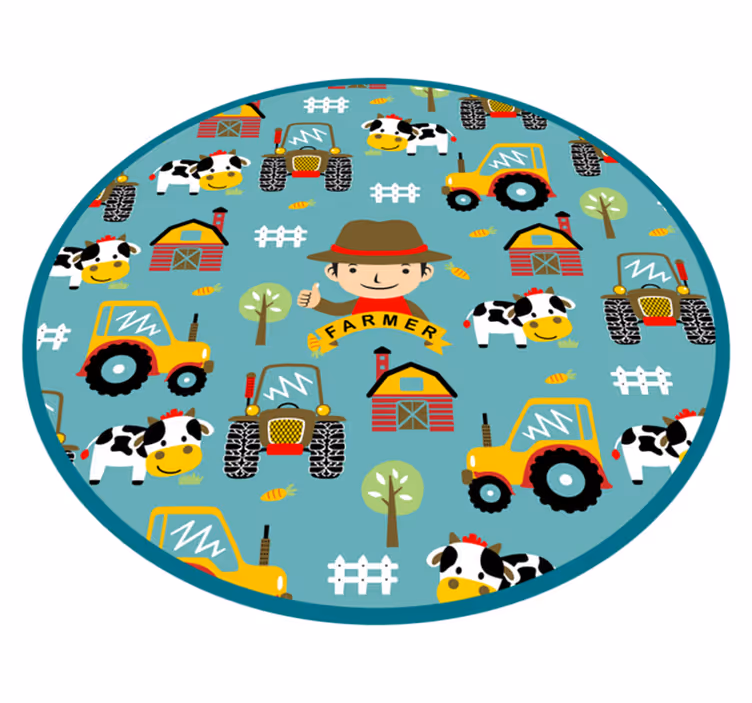 Vinyl Teppich kindlich bauer spaß muster - TenStickers