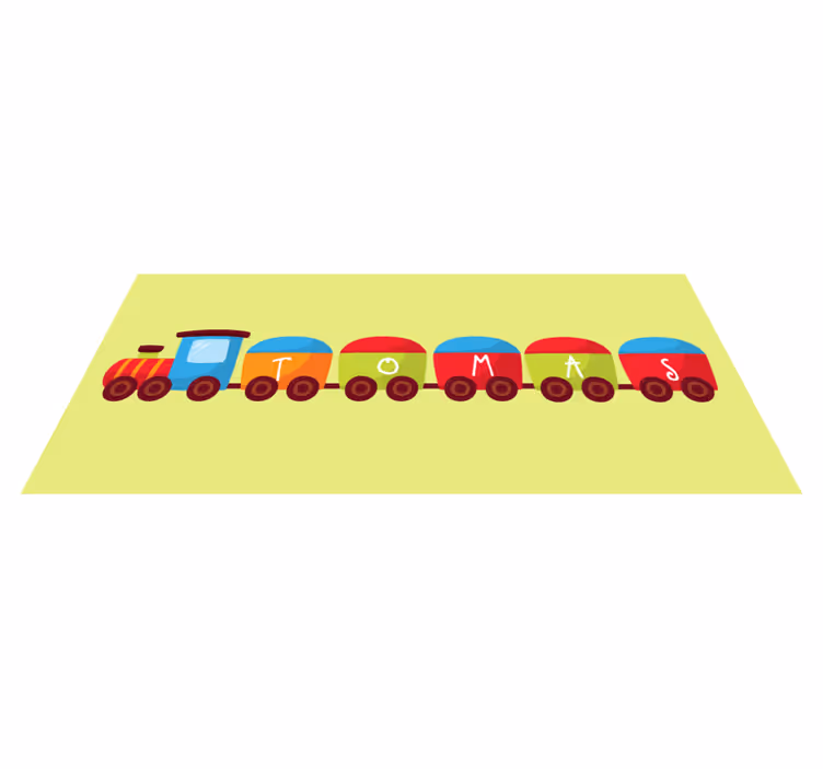 Vinyl Teppich mit Namen personalisierter zug - TenStickers