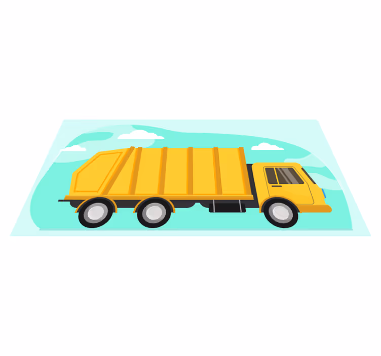 Vinyl Teppich kindlich cartoon-muldenkipper - TenStickers