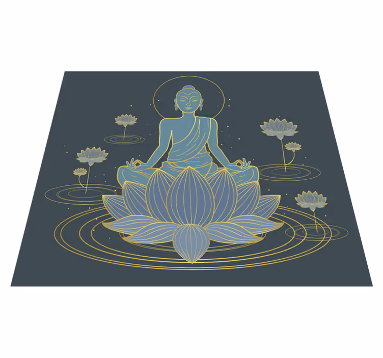 Vinyl Teppich Mandala meditativer buddha - TenStickers