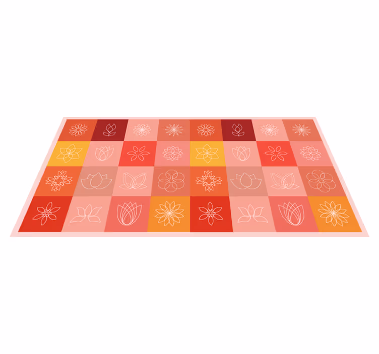 Vinyl Teppich Blumen florale farbverlaufspalette - TenStickers