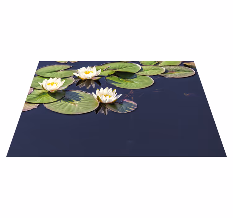 Vinyl Teppich Blumen seerosen-emblem - TenStickers
