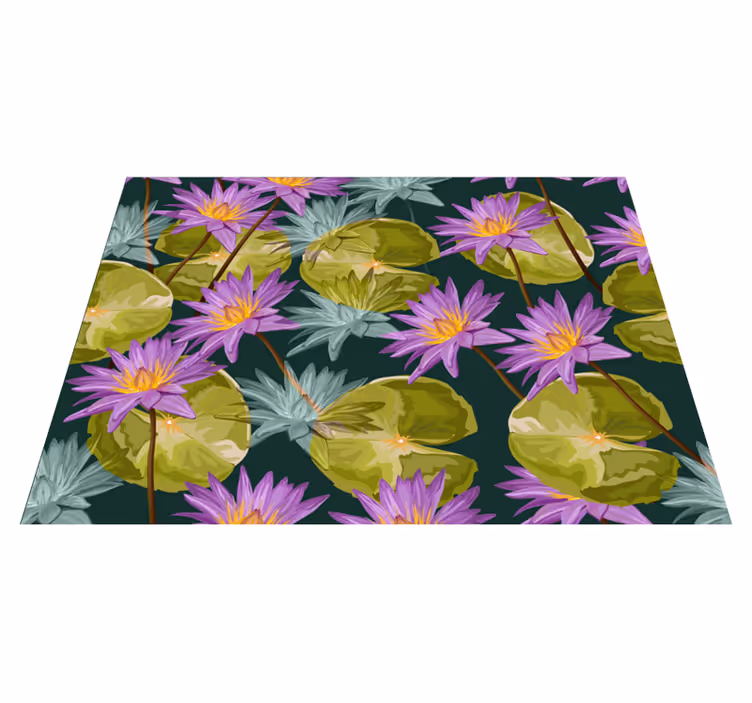 Vinyl Teppich Blumen botanische seerosen - TenStickers