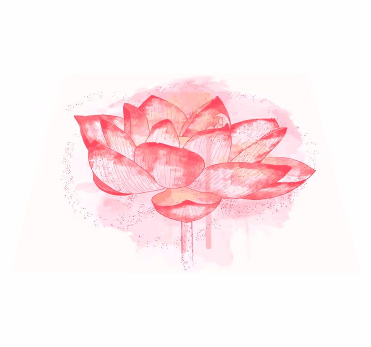 Vinyl Teppich Blumen aquarell lotus - TenStickers