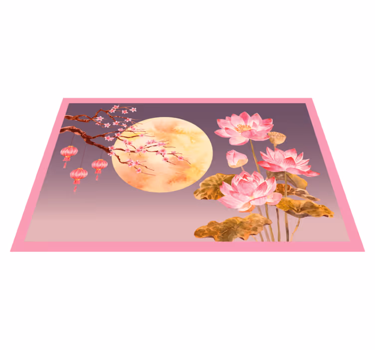 Vinyl Teppich Blumen florales mondlicht - TenStickers