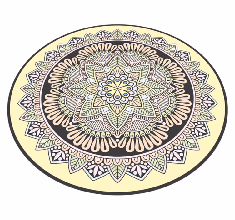 Vinyl teppich mandala komplexes rundmotiv - TenStickers