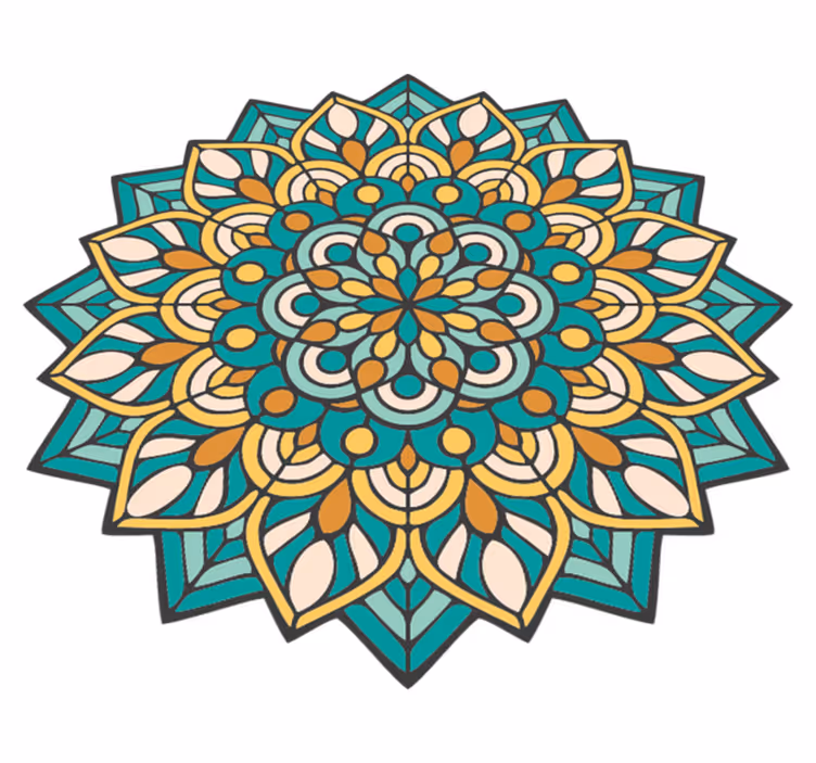 Vinyl Teppich Mandala komplexes buntes motiv - TenStickers