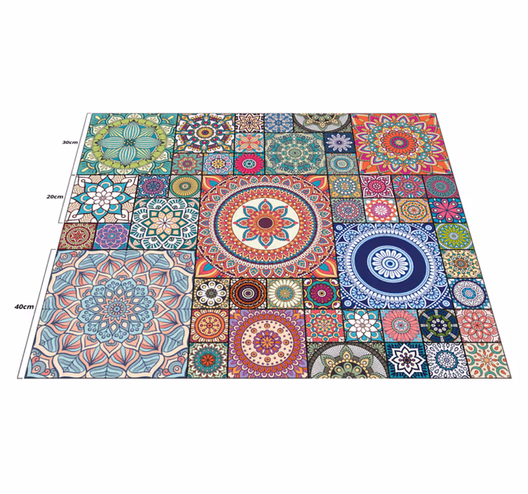 Vinyl teppich mandala mit mandala mustern - TenStickers