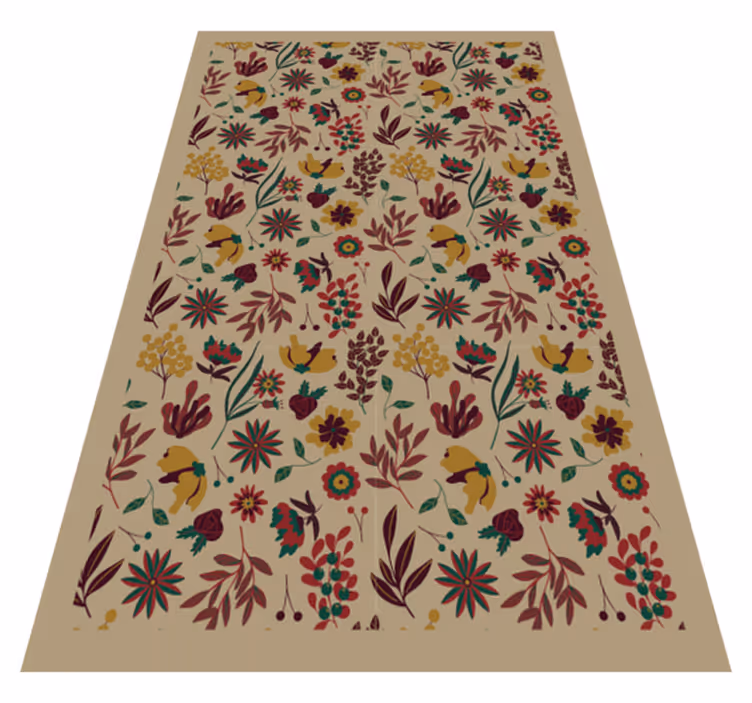 Vinyl Teppich Blumen herbstliche botanische motive - TenStickers