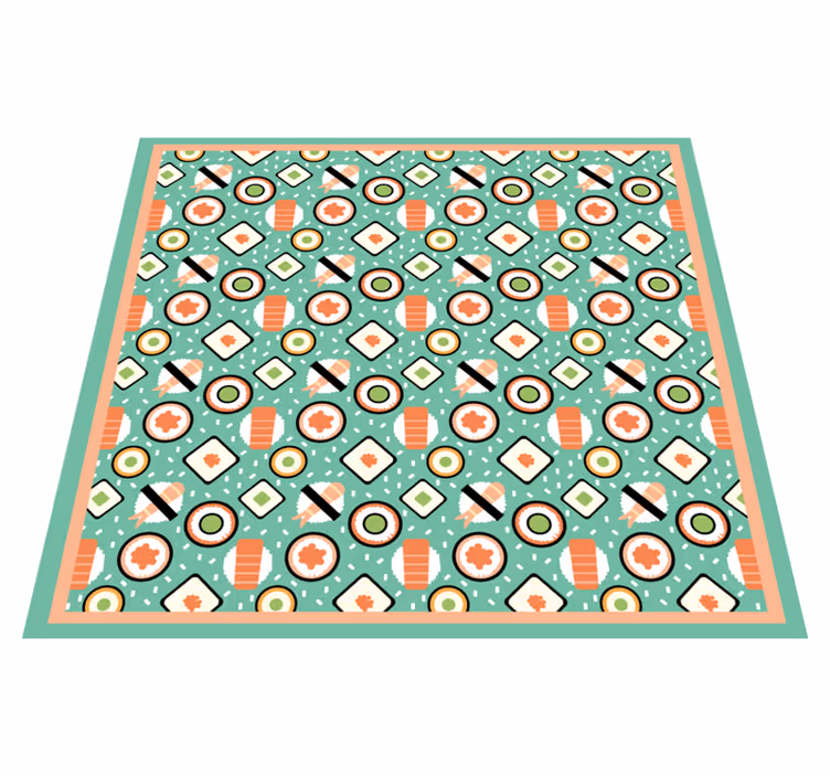 Vinyl Teppich Küche sushi-inspirierte muster - TenStickers