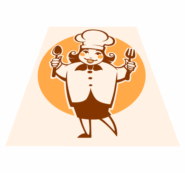 Vinyl teppich küche fröhliche kochsilhouette - TenStickers