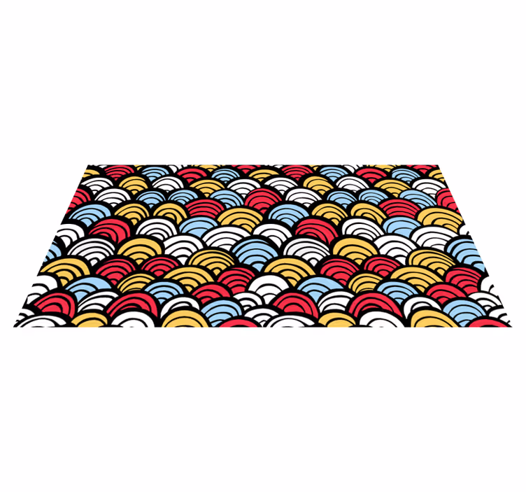 Vinyl Teppich geometrisch bunte halbkreise - TenStickers