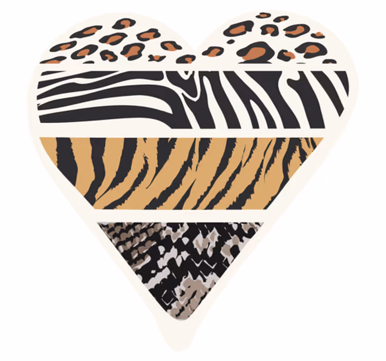 Vinyl Teppich Tiermuster safari-herz - TenStickers