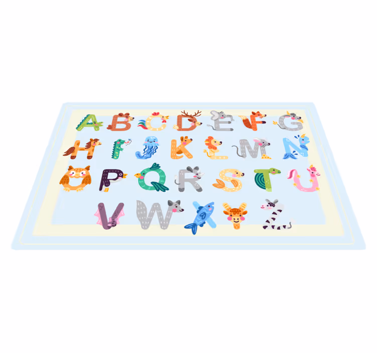 Vinyl Teppich Alphabet alphabetische kreaturen - TenStickers