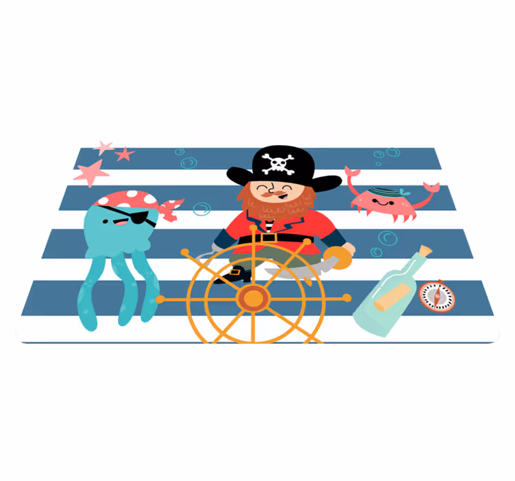 Vinyl Teppich Kinder bilder von piratenabenteuern - TenStickers