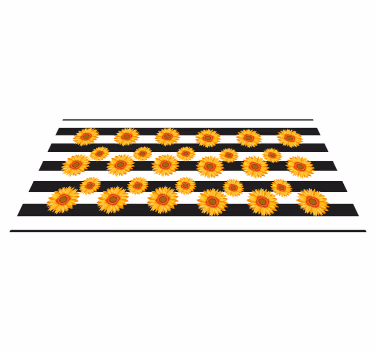 Vinyl Teppich Blumen sonnenblumenstreifen - TenStickers