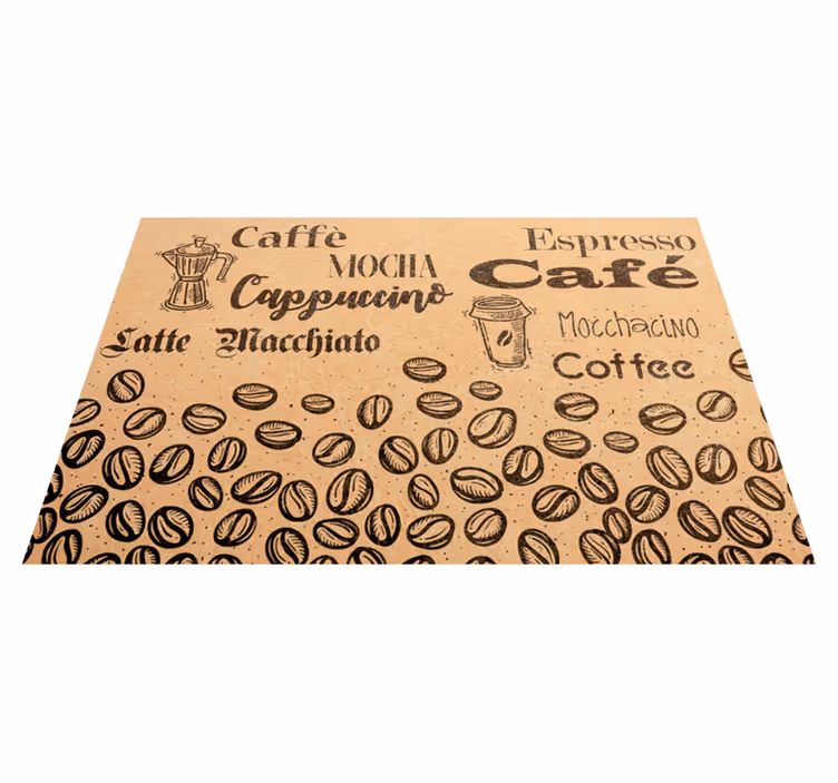 Vinyl Teppich Text koffein inspiriertes thema - TenStickers