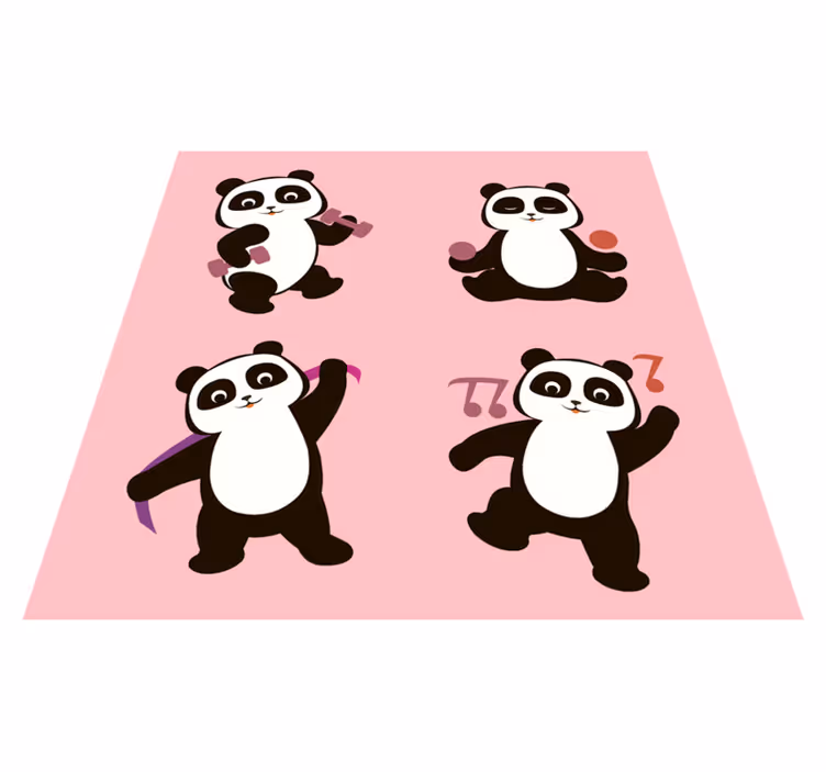 Vinyl Teppich Kinderzimmer panda tanz motiv - TenStickers