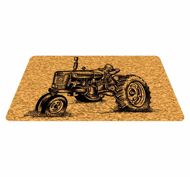 Vinyl Teppich Vintage oldtimer-traktor-abbildung - TenStickers