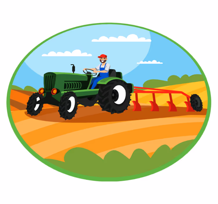 Vinyl Teppich Kinder landwirtschaftliche traktorszene - TenStickers