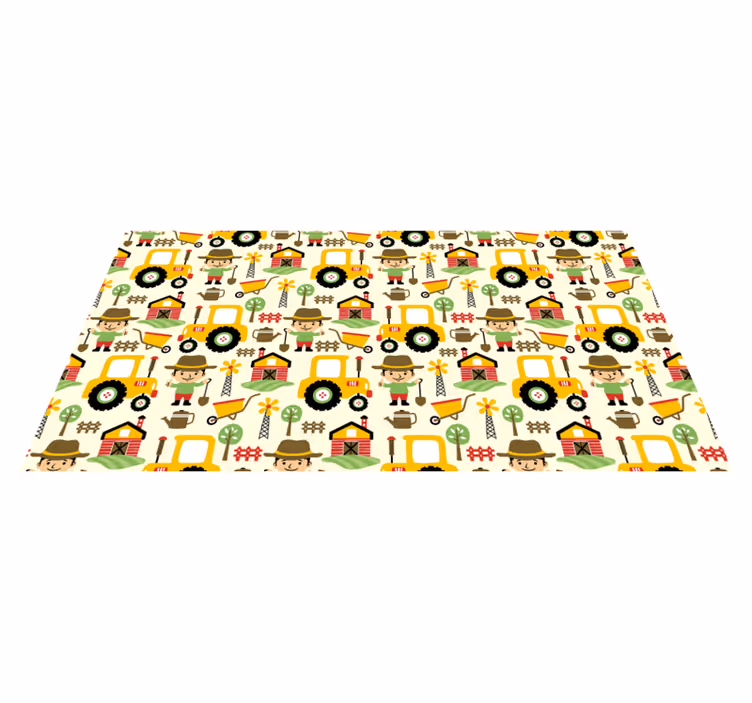 Vinyl Teppich Kinderzimmer kinder-bauernhof-muster - TenStickers