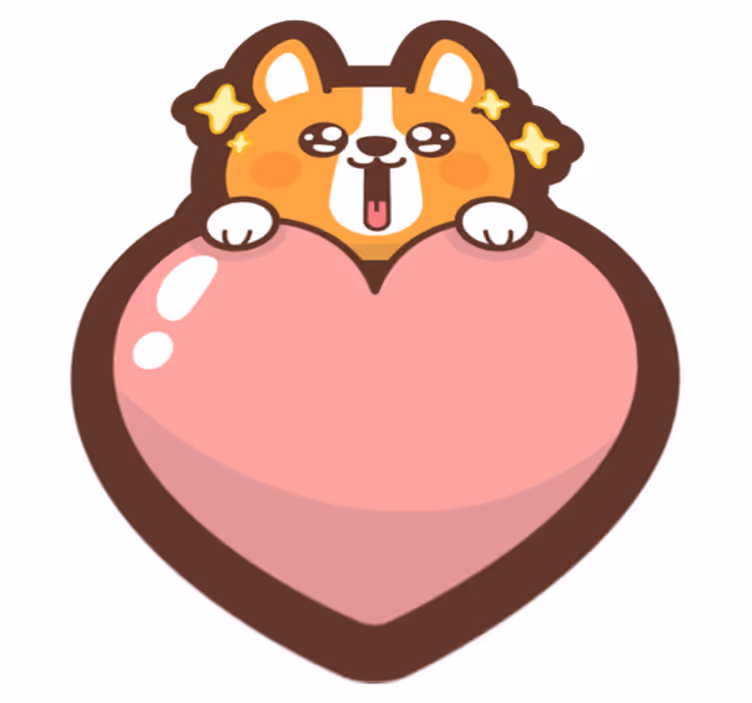 Vinyl Teppich kindlich corgi-herz-abbildung - TenStickers