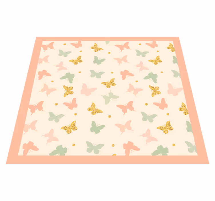Vinyl Teppich Baby schmetterling pastell - TenStickers