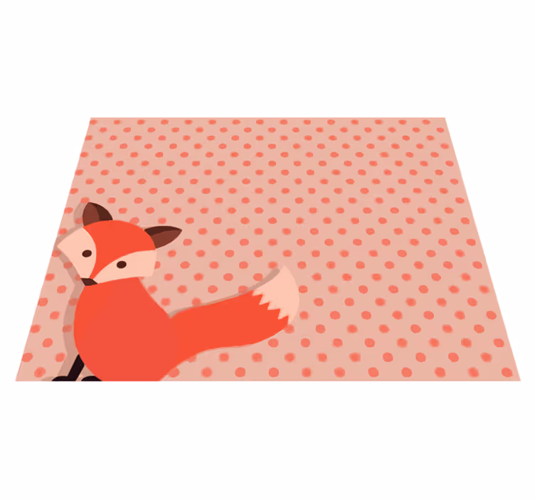Vinyl Teppich Kinder fuchs tupfen - TenStickers