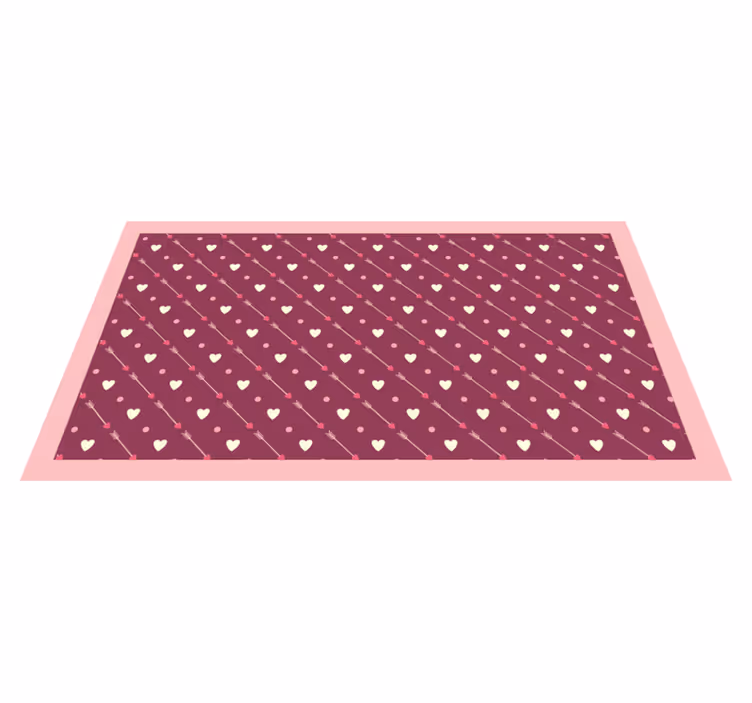 Vinyl Teppich kindlich diagonales herzmuster - TenStickers