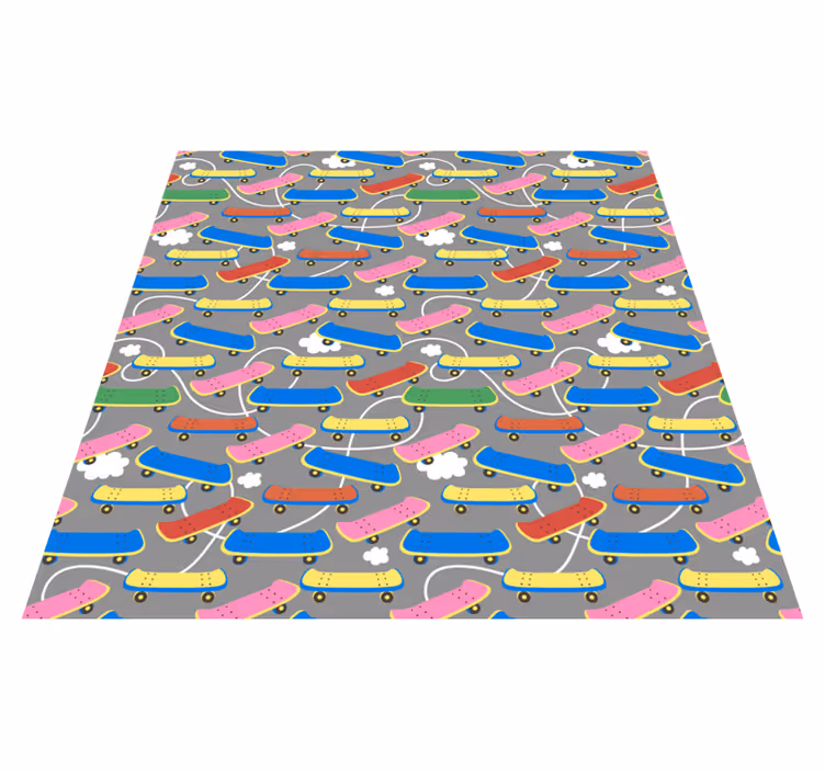 Vinyl Teppich kindlich skateboard-muster - TenStickers