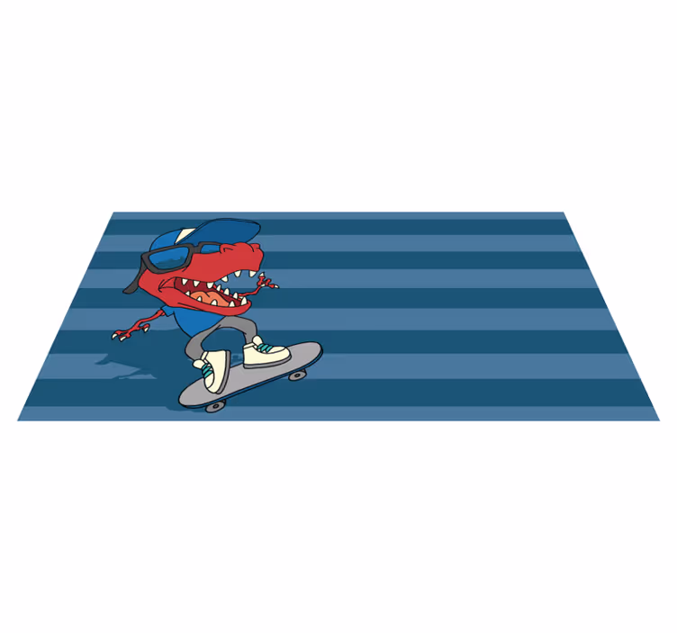 Vinyl Teppich kindlich skateboard-dinosaurier - TenStickers