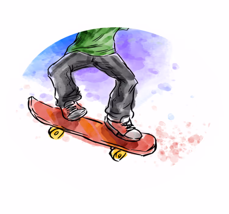Vinyl Teppich kindlich skateboard-abbildung - TenStickers