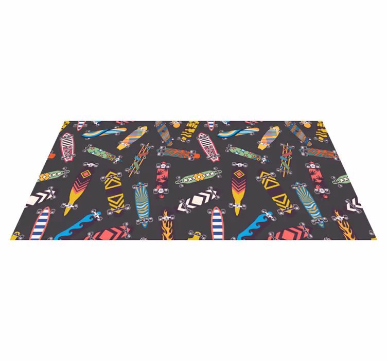 Vinylteppich Jugendliche Vintage skateboard kollektion - TenStickers