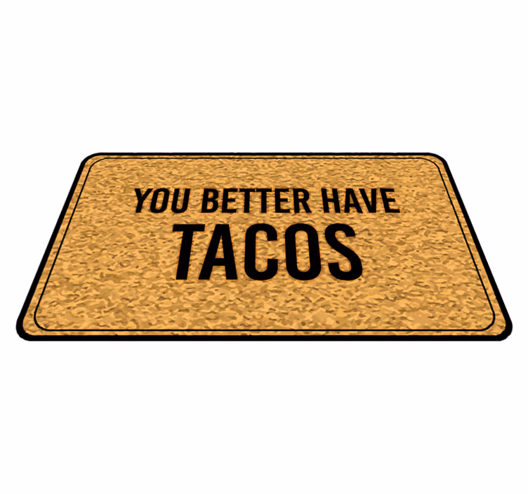 Vinyl Teppich Text tacos-willkommensnachricht - TenStickers
