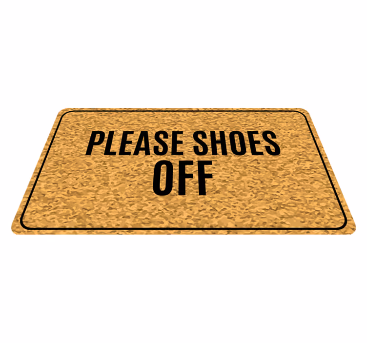 Vinyl Teppich Text schuhe aus bitte - TenStickers
