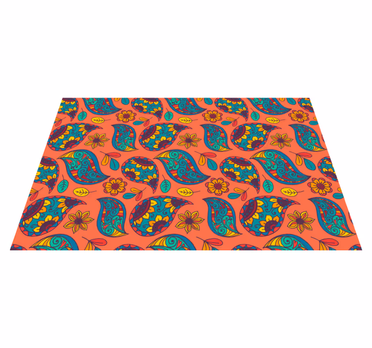 Vinyl Teppich Blumen florales paisley-muster - TenStickers