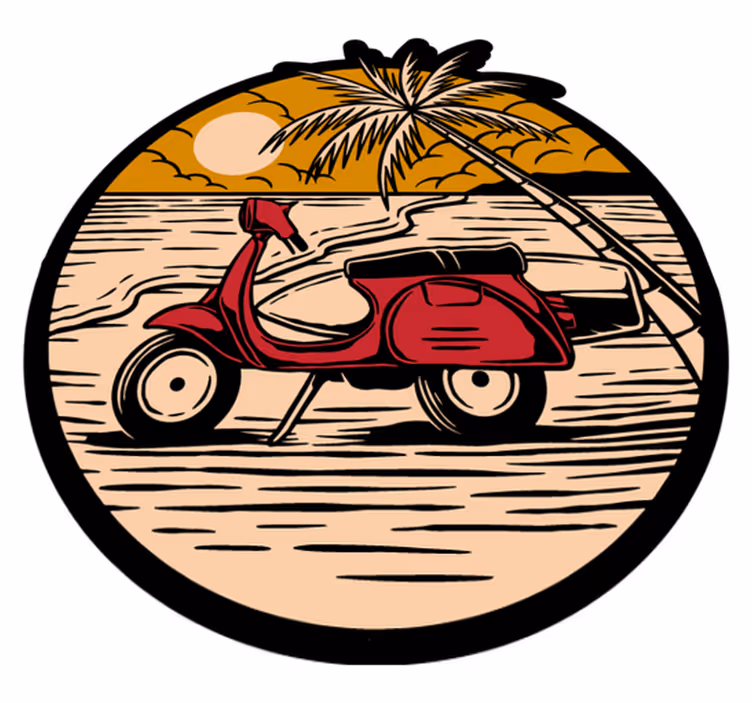 Vinyl Teppich kindlich tropische rollerszene - TenStickers