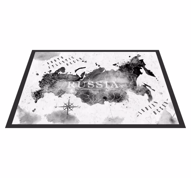 Vinyl teppich weltkarte monochrome weltkarte - TenStickers