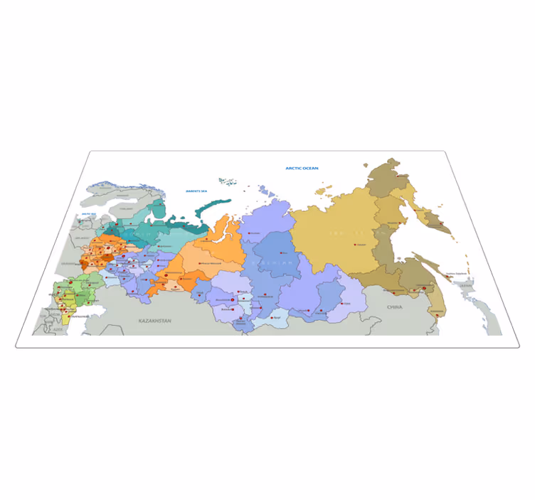Vinyl Teppich Weltkarte russische regionen - TenStickers