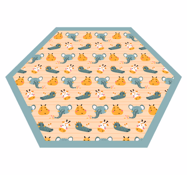 Vinyl Teppich kindlich safari-tiermuster - TenStickers