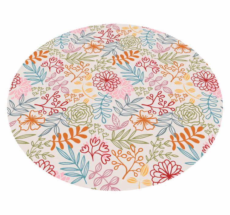 Vinyl Teppich Blumen florale pastellpalette - TenStickers