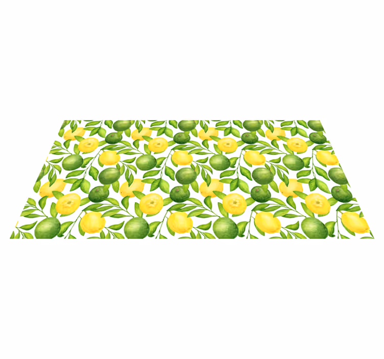 Vinyl Teppich Küche zitrusblatt-overlay - TenStickers