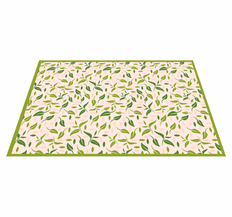 Vinyl Teppich Blumen akzente mit blättermuster - TenStickers