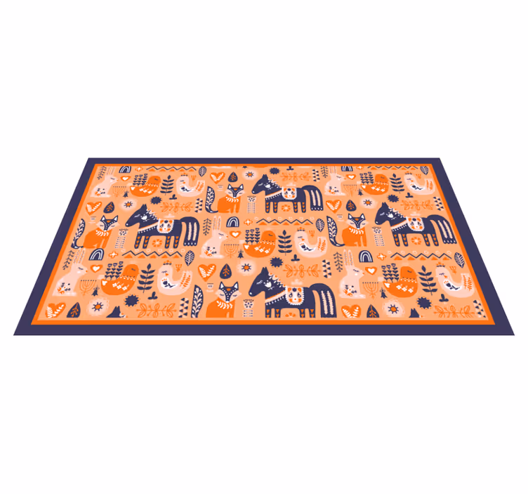Vinyl Teppich Kinderzimmer nordische volkstiere - TenStickers