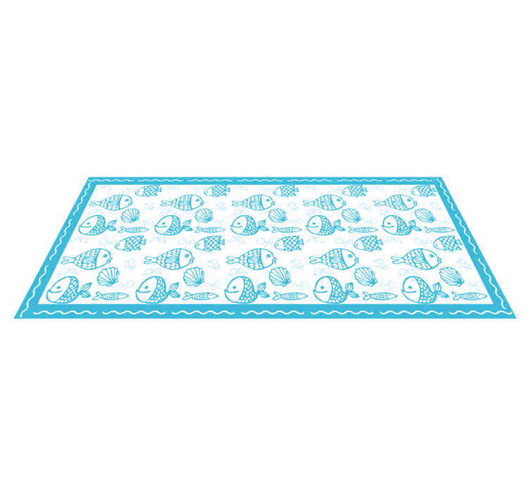 Vinyl Teppich Küche blaue wassertiere - TenStickers