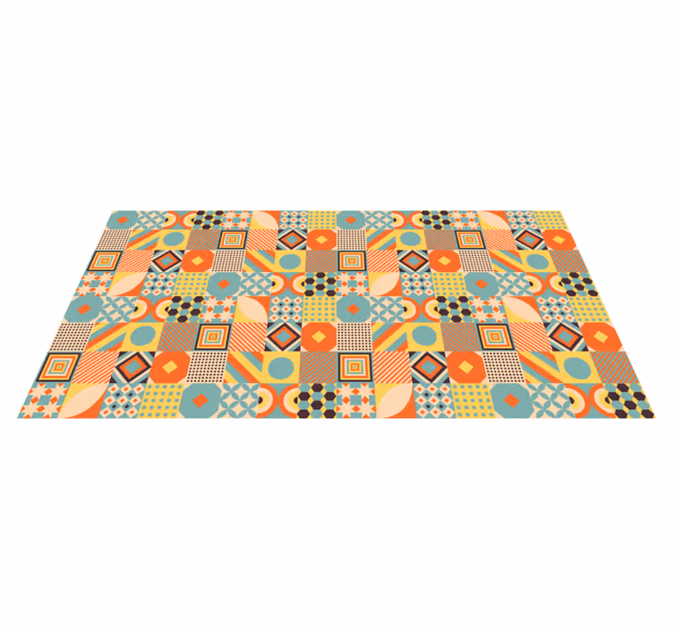 Vinyl Teppich geometrisch lebendiges fliesenkonzept - TenStickers