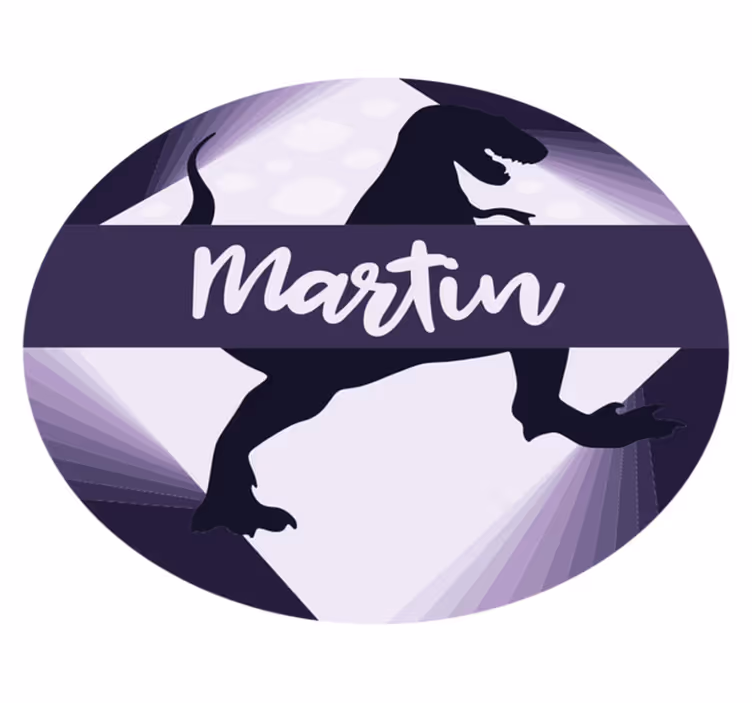 Vinyl Teppich kindlich velociraptor mit namen - TenStickers