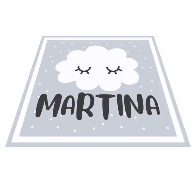 Vinyl Teppich Baby graue wolke mit namen - TenStickers