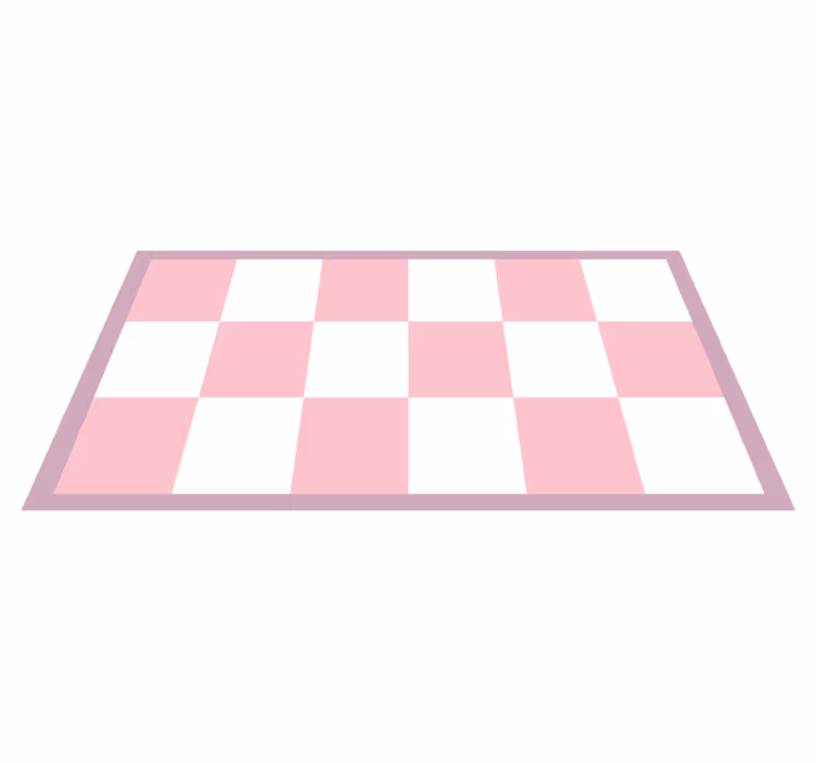 Vinyl Teppich Kinderzimmer kariertes rosa muster - TenStickers